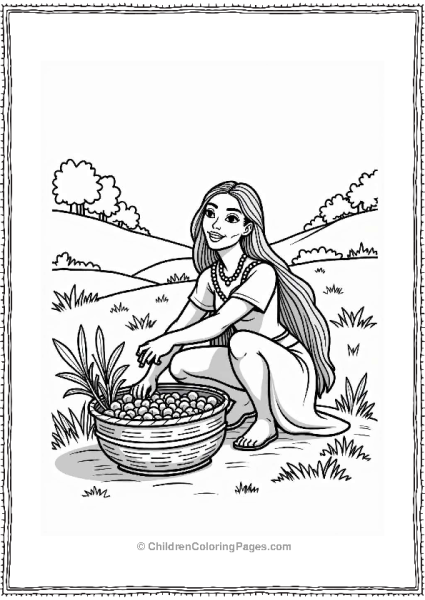 Pocahontas Sharing Her Harvest Free PDF Printable