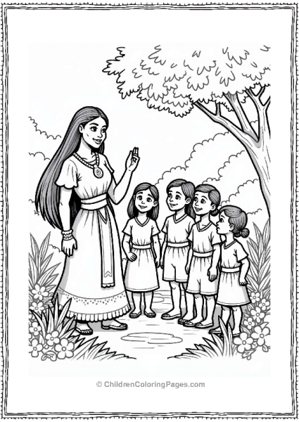 Pocahontas Teaching Children About Nature Free PDF Printable