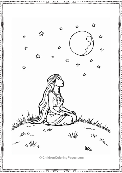 Pocahontas Under A Starry Sky Free PDF Printable