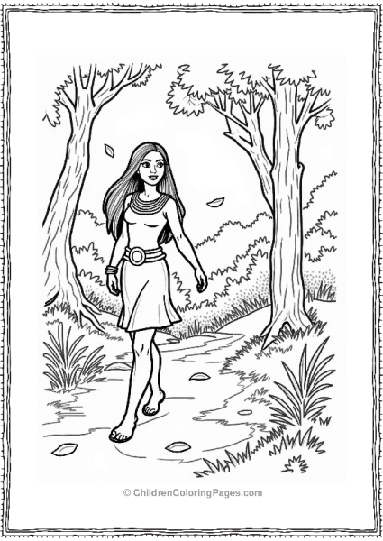 Pocahontas Walking In Nature Free PDF Printable