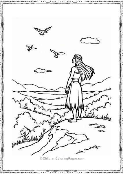 Pocahontas Watching The Sunset Free PDF Printable