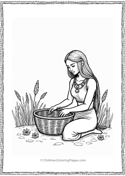 Pocahontas Weaving A Basket Free PDF Printable