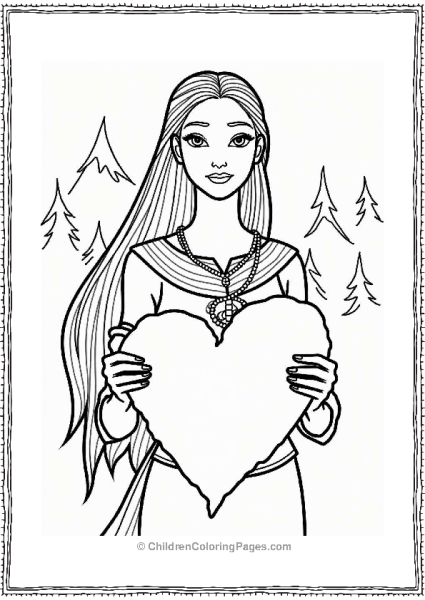 Pocahontas With Heart Shaped Map Free PDF Printable