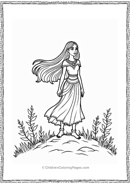 Pocahontas With Leaves In The Wind Free PDF Printable