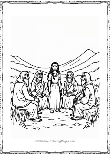 Pocahontas With The Circle Of Elders Free PDF Printable