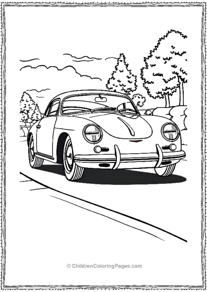 Porsche 356 Coupe In Retro Style Free PDF Printable