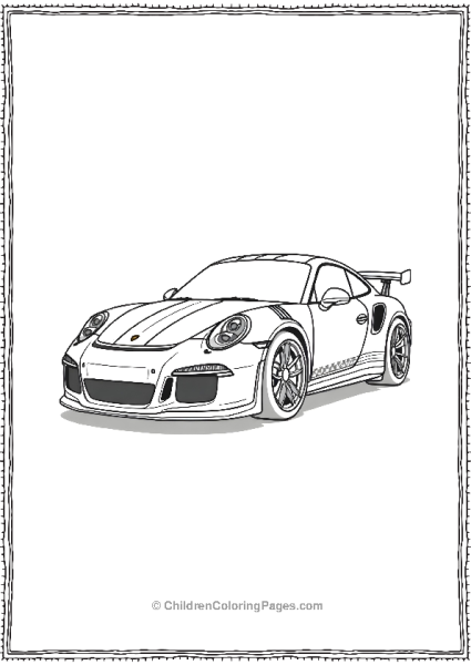 Porsche 911 Gt3 With Racing Stripes Free PDF Printable