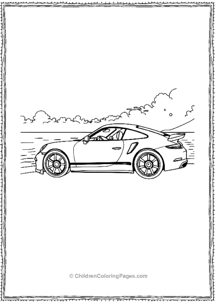 Porsche 911 Parked By The Ocean Free PDF Printable