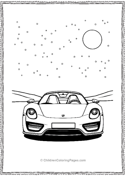 Porsche 918 Spyder Parked Under A Starlit Sky Free PDF Printable