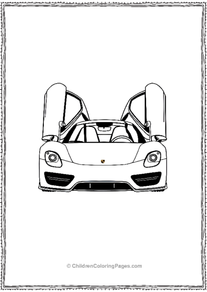 Porsche 918 Spyder With Its Doors Open For Display Free PDF Printable