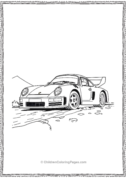 Porsche 959 Rally Car With Rugged Terrain Free PDF Printable