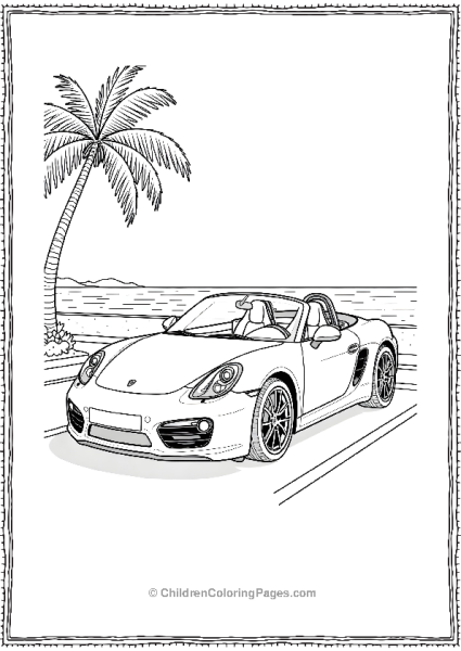 Porsche Boxster At A Beachside Parking Lot Free PDF Printable