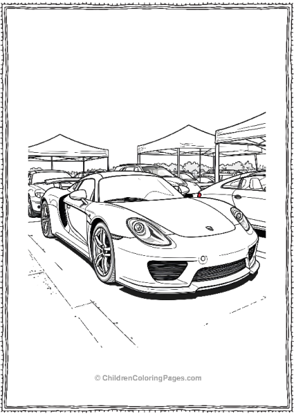 Porsche Carrera GT Parked At A Car Show Free PDF Printable