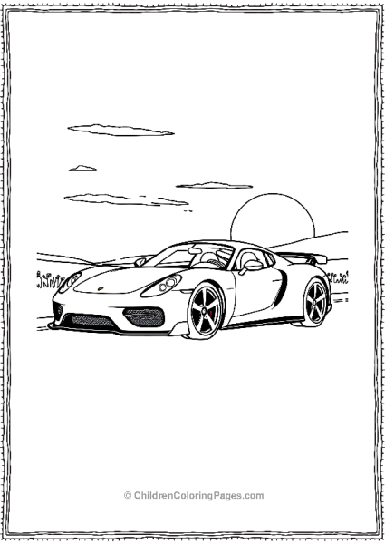 Porsche Carrera Gt In A Scenic Sunset Free PDF Printable