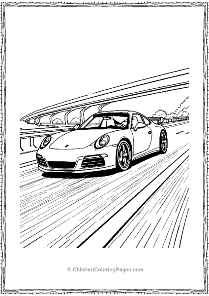 Porsche Carrera Speeding Down A Highway Free PDF Printable