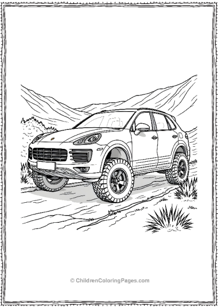 Porsche Cayenne With Large Off Road Tires Free PDF Printable