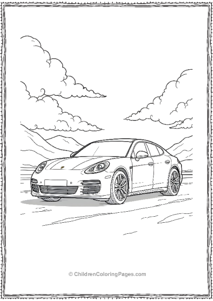 Porsche Panamera Surrounded By Clouds Free PDF Printable