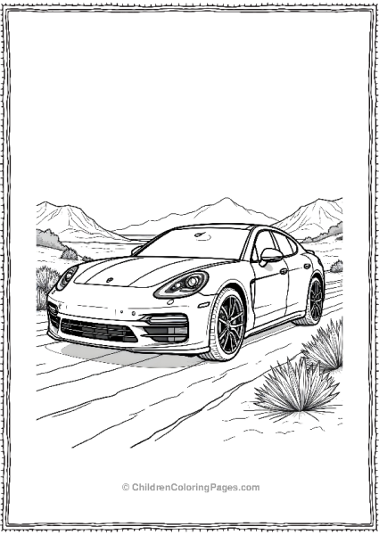 Porsche Panamera Turbo S In A Desert Landscape Free PDF Printable