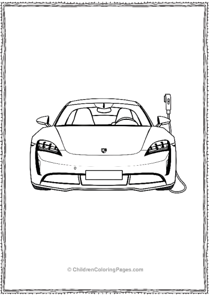 Porsche Taycan Turbo With Charging Cable Free PDF Printable