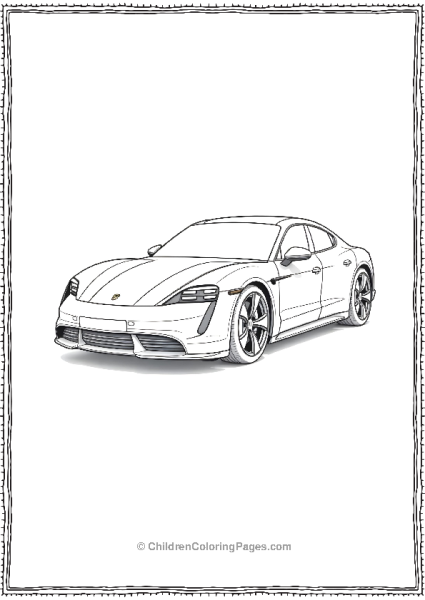 Porsche Taycan With Visible Aerodynamic Free PDF Printable