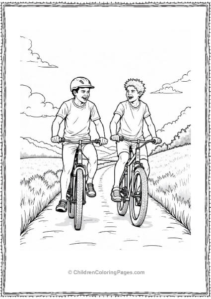 Power And Denji On Bicycles Free PDF Printable