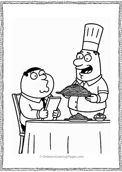 Quagmire At A Fancy Restaurant Free PDF Printable