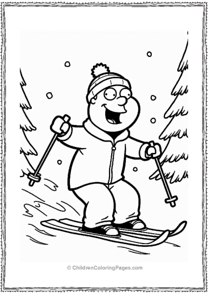 Quagmire Skiing On A Snowy Slope Free PDF Printable