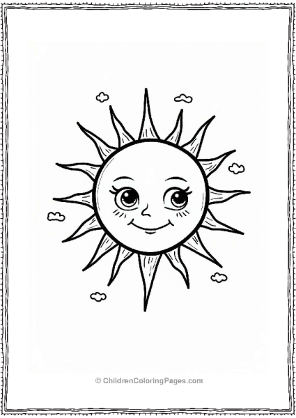 Radiant Sun With Elongated Rays Free PDF Printable