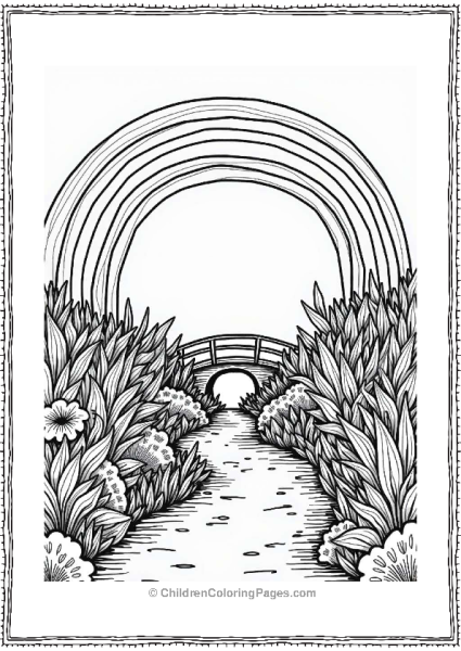 Rainbow Bridge Over A Fantasy Garden Free PDF Printable