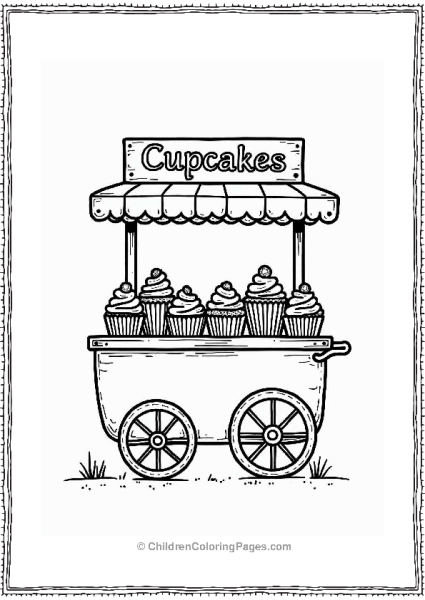 Retro Cupcake Cart With Colorful Cupcakes 1 Free PDF Printable