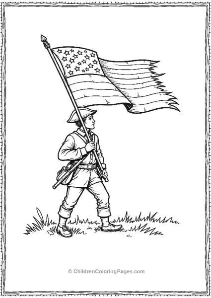 Revolutionary War Flag Colonial Soldier Free PDF Printable