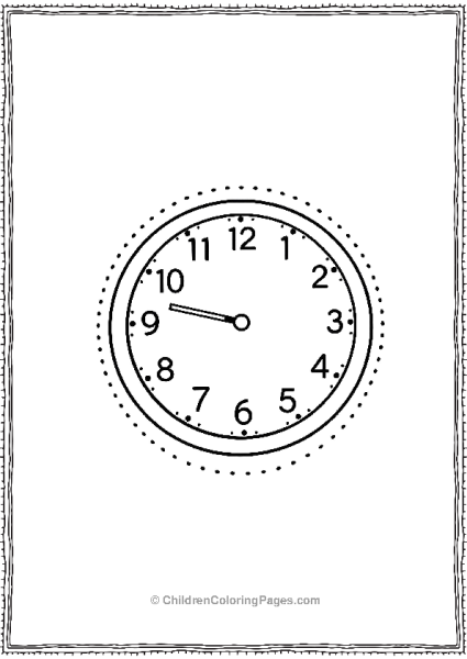 Round Clock With Dotted Border Free PDF Printable