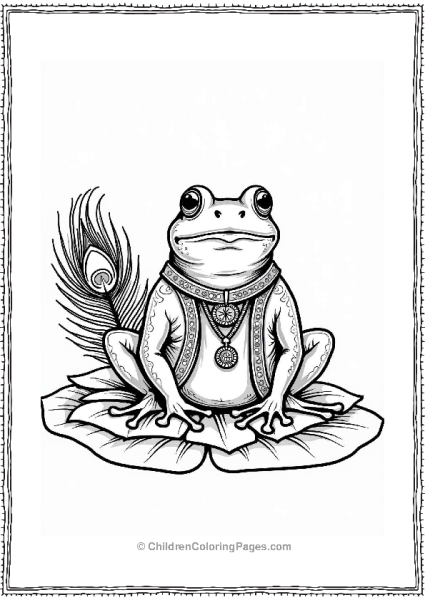 Royal Indian Frog On Lotus Free PDF Printable