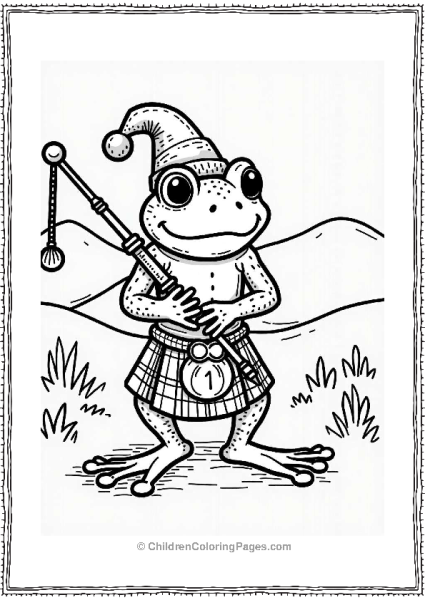 Scottish Frog With Bagpipe Free PDF Printable