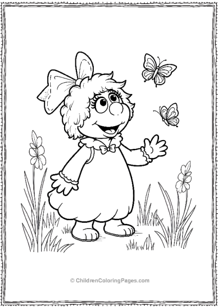 Sesame Street Abby Cadabby With Butterflies And Flowers Free PDF Printable