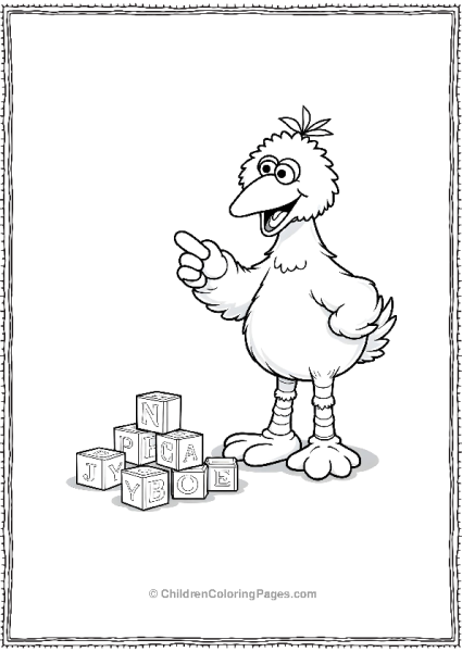 Sesame Street Big Bird Alphabet Blocks Free PDF Printable