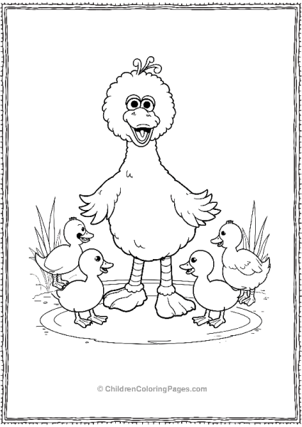 Sesame Street Big Bird And His Ducklings Scaled Free PDF Printable