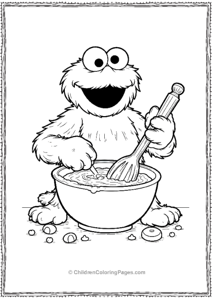 Sesame Street Cookie Monster Baking Cookies Free PDF Printable