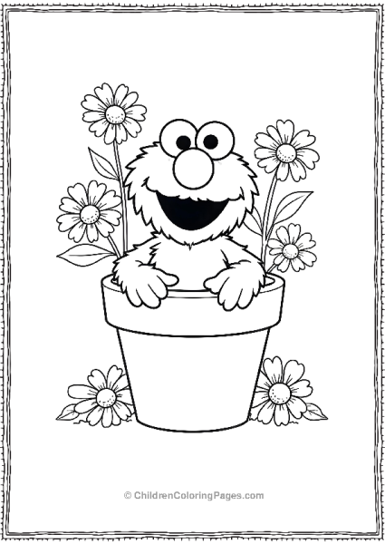 Sesame Street Cookie Monster In A Flowerpot Free PDF Printable