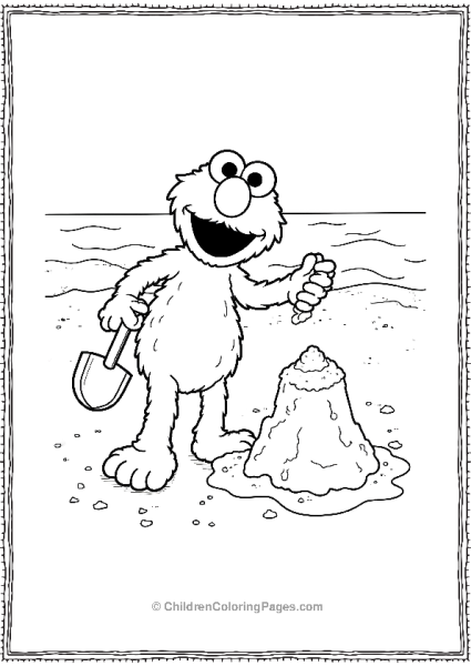 Sesame Street Elmo Building A Sandcastle Free PDF Printable