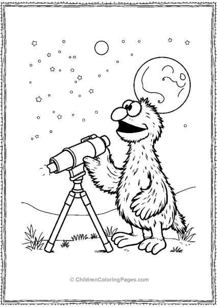 Sesame Street Grover Stargazing With Telescope Free PDF Printable