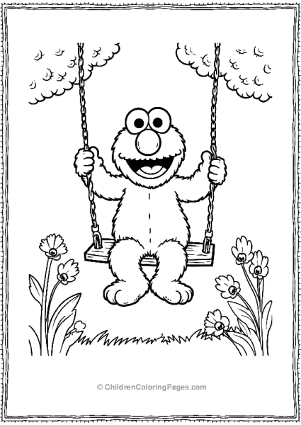 Sesame Street Grover Swinging Happily Free PDF Printable