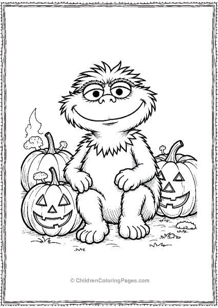 Sesame Street Oscar The Grouch And Pumpkins Free PDF Printable