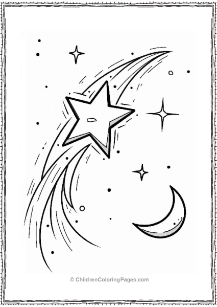 Shooting Star In A Night Sky Free PDF Printable