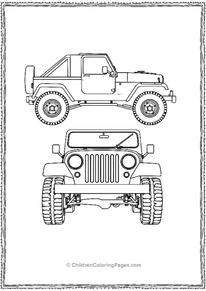 Side And Front View Of Jeep Free PDF Printable