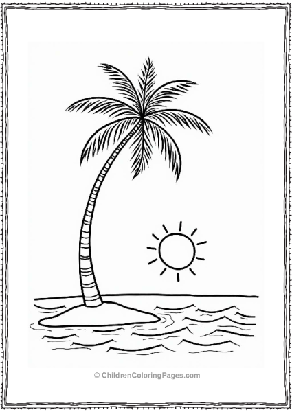 Silhouetted Palm Tree At Sunset Free PDF Printable