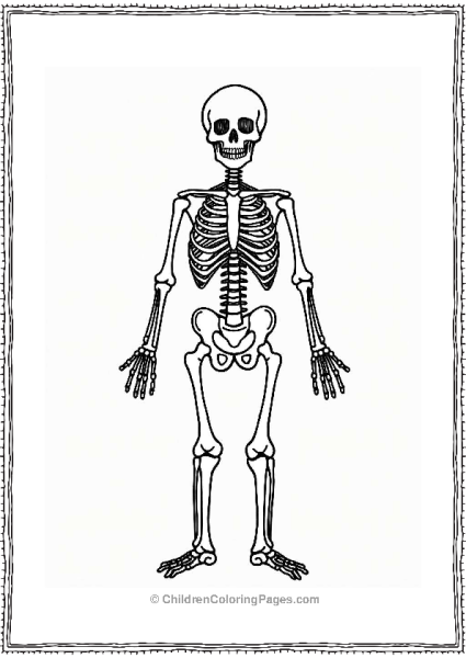 Simple Human Skeleton Illustration Free PDF Printable