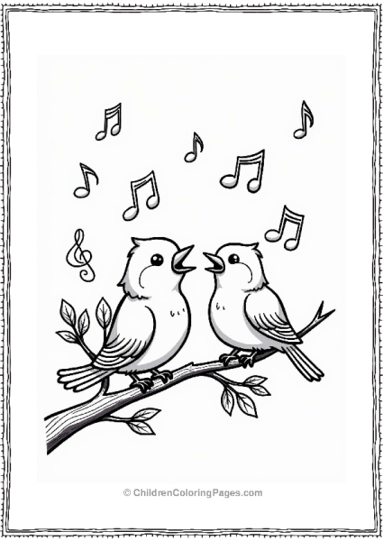 Singing Birds On A Branch Free PDF Printable