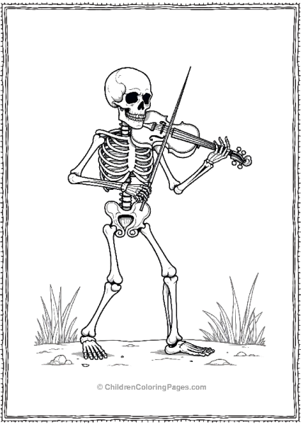 Skeleton Playing Violin Free PDF Printable