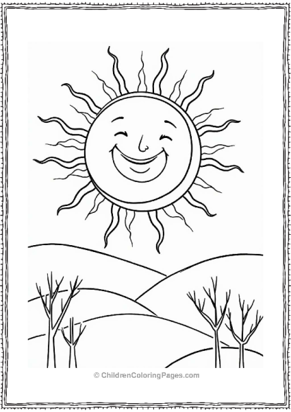 Smiling Sun Casting Playful Shadows Free PDF Printable